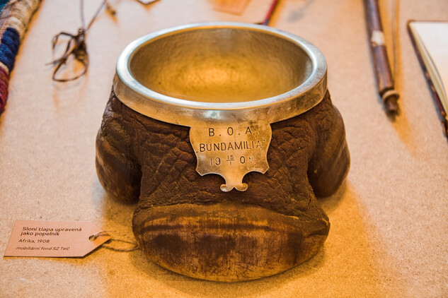 Popelník vyrobený z nohy slona, SZ Telč