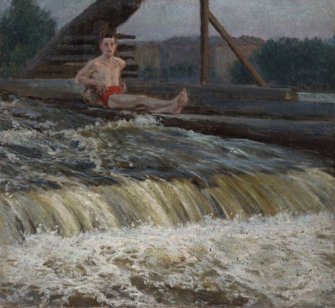 Miloš Jiránek - Jez u Palackého mostu II., 1905 Miloš Jiránek - Jez u Palackého mostu II., 1905
